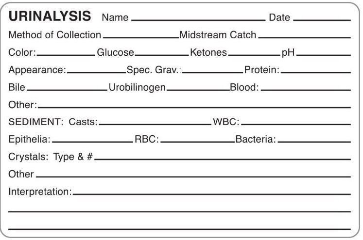 Urinalysis Labels