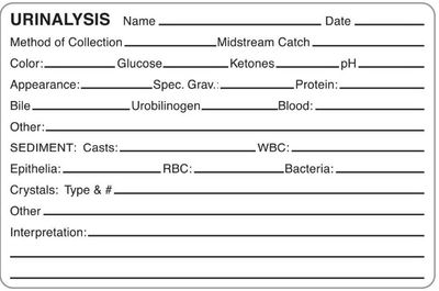 Urinalysis Labels