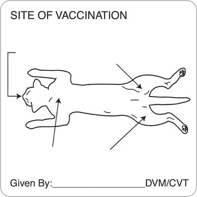 SITE OF VACCINATION (Feline) Labels