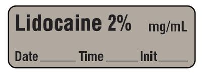 Lidocaine 2% mg/mL - Date, Time, Initial Anesthesia Label Lidocaine 2% mg/mL - Date, Time, Initial Anesthesia Label