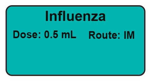 Influenza Dose: 0.5 mL/Route: IM  Vaccine Label