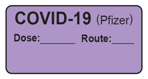 COVID-19 (Pfizer) Vaccine Label - Purple COVID-19 (Pfizer) Vaccine Label - Purple