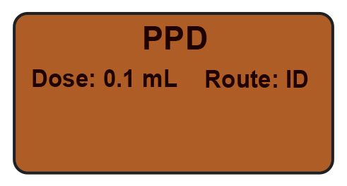PPD Dose: 0.1 mL/Route: ID  Vaccine Label