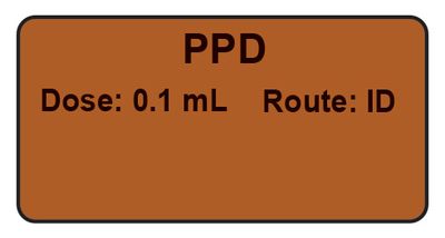 PPD Dose: 0.1 mL/Route: ID  Vaccine Label