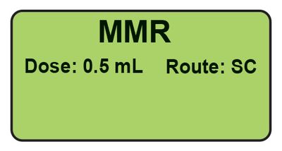 MMR Dose: 0.5 mL/Route: SC  Vaccine Label
