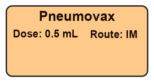 Pneumovax Dose: 0.5 mL/Route: IM  Vaccine Label