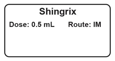 Shingrix Dose: 0.5 mL/Route: IM  Vaccine Label