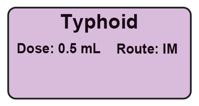 Typhoid Dose: 0.5 mL/Route: IM  Vaccine Label