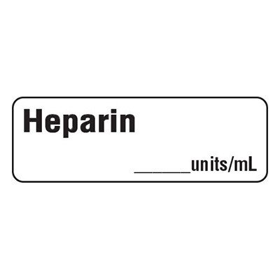 Heparin _____units/mL Anesthesia Label Heparin _____units/mL Anesthesia Label