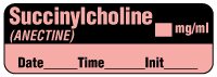 Succinylcholine (ANECTINE) mg/ml - Date, Time, Init. Anesthesia Label