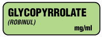 Glycopyrrolate (Robinul) mg/ml Anesthesia Label