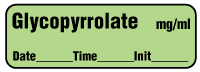 Glycopyrrolate mg/ml - Date, Time, Init. Anesthesia Label Glycopyrrolate mg/ml - Date, Time, Init. Anesthesia Label