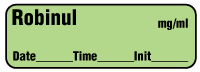 Robinul mg/ml - Date, Time, Init. Anesthesia Label