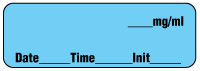 Blank (Blue) mg/ml - Date, Time, Init. Anesthesia Label
