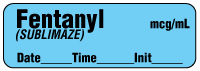 Fentanyl (SUBLIMAZE)  mcg/ml  - Date, Time, Init. Anesthesia Label