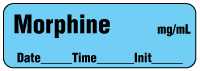 Morphine mg/ml - Date, Time, Init. Anesthesia Label