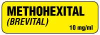 Methohexital (Brevital) 10 mg/ml Anesthesia Label Methohexital (Brevital) 10 mg/ml Anesthesia Label