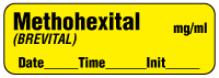 Methohexital (BREVITAL) mg/mL - Date, Time, Init. Anesthesia Label Methohexital (BREVITAL) mg/mL - Date, Time, Init. Anesthesia Label