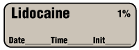 Lidocaine 1% - Date, Time, Init. Anesthesia Label Lidocaine 1% - Date, Time, Init. Anesthesia Label