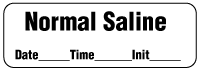 Normal Saline - Date, Time, Init. Anesthesia Label
