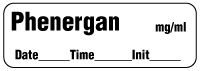 Phenergan mg/ml - Date, Time, Init. Anesthesia Label Phenergan mg/ml - Date, Time, Init. Anesthesia Label