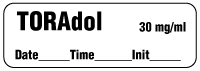 Toradol 30mg/ml - Date, Time, Init. Anesthesia Label