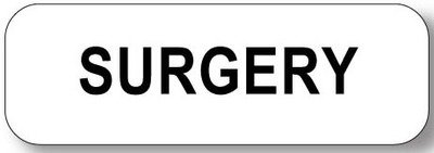 Surgery Label (White)