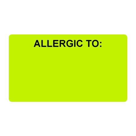 ALLERGIC TO Label