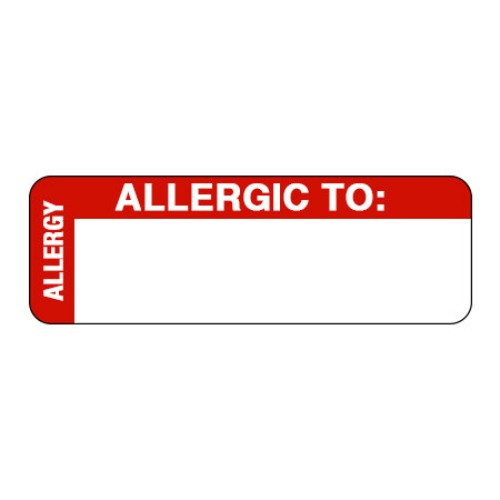 Allergy/Allergic To Label
