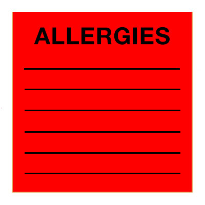 Allergies Label Allergies Label