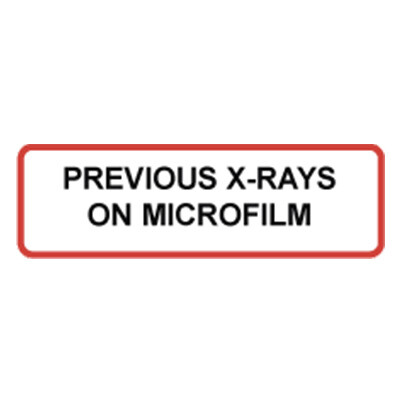 Previous X-Rays On Microfilm Label