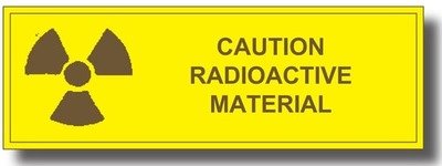 Caution Radioactive Material (1" x 2-15/16") Label