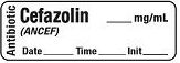 Cefazolin (ANCEF) mg/mL - Date, Time, Init. Antibiotic Syringe Label