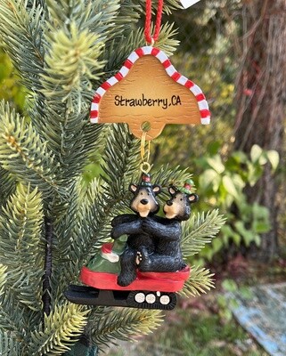 Strawberry Snowmobile Ornament