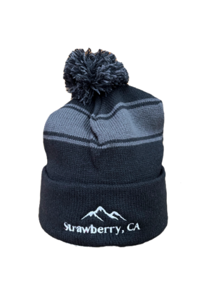 Dark Grey pom pom beanie