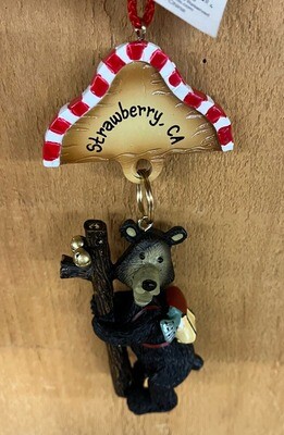 Hiking Bear - Strawberry  Orn