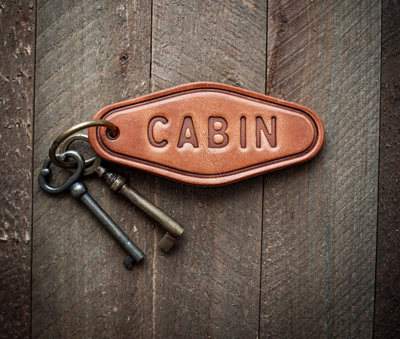 Leather Cabin Keychain