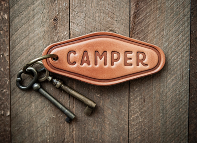 Leather Camper Keychain