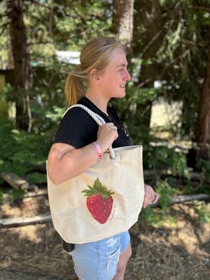 Strawberry Canvas Tote