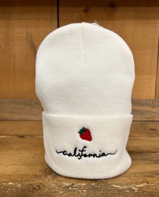 White / Black Lettering Beanie