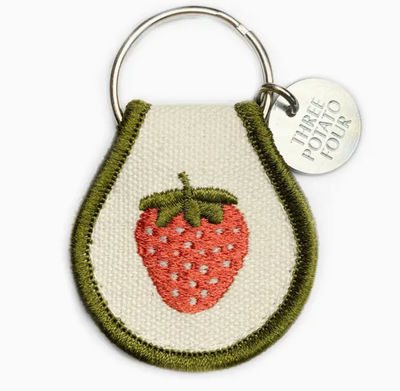 Strawberry Patchwork Keychain