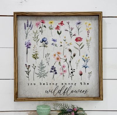Wildflowers Wood Sign