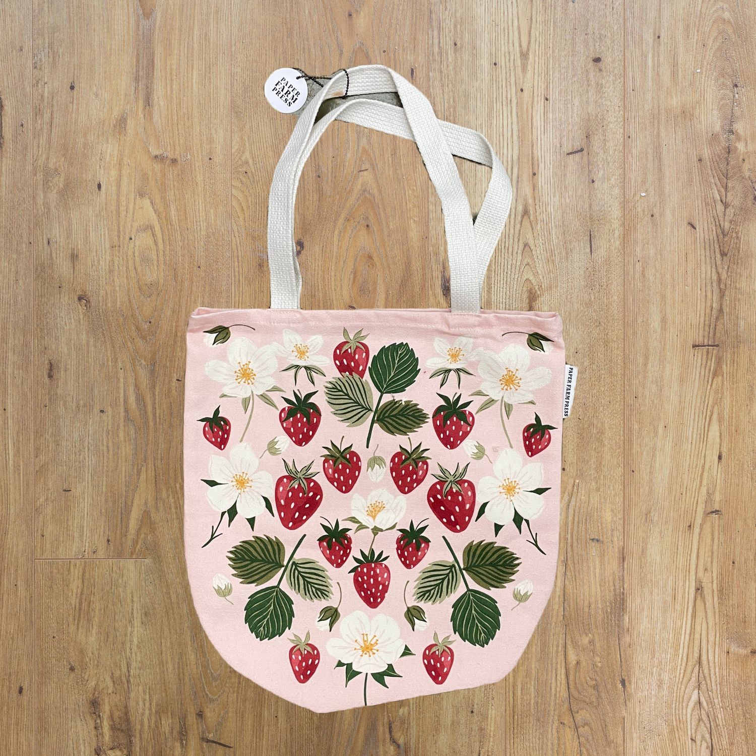 Strawberry Patch Canvas Tote