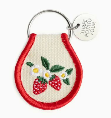Strawberry Bunch Patch Keychain