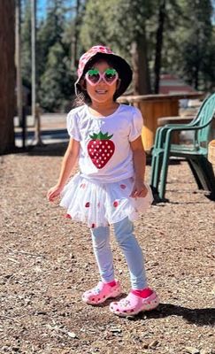 Strawberry Puff Sleeve Tee -  5T