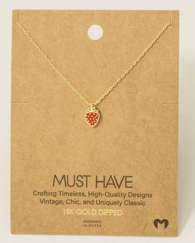 Strawberry Pendant Necklace