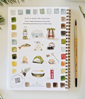 Camping Watercolor Workbook