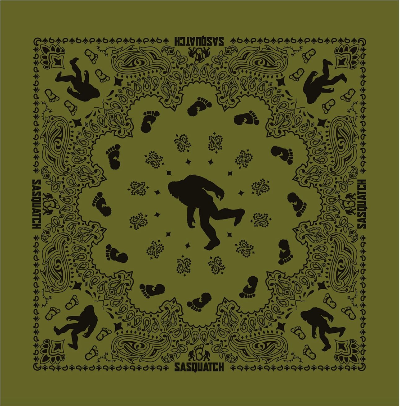 22" Bandanna | Bigfoot, Color: Green