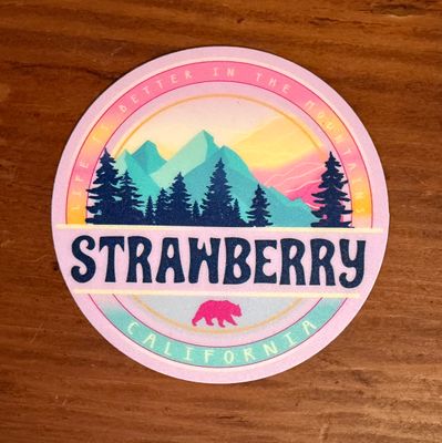 Pink Strawberry sticker 2026