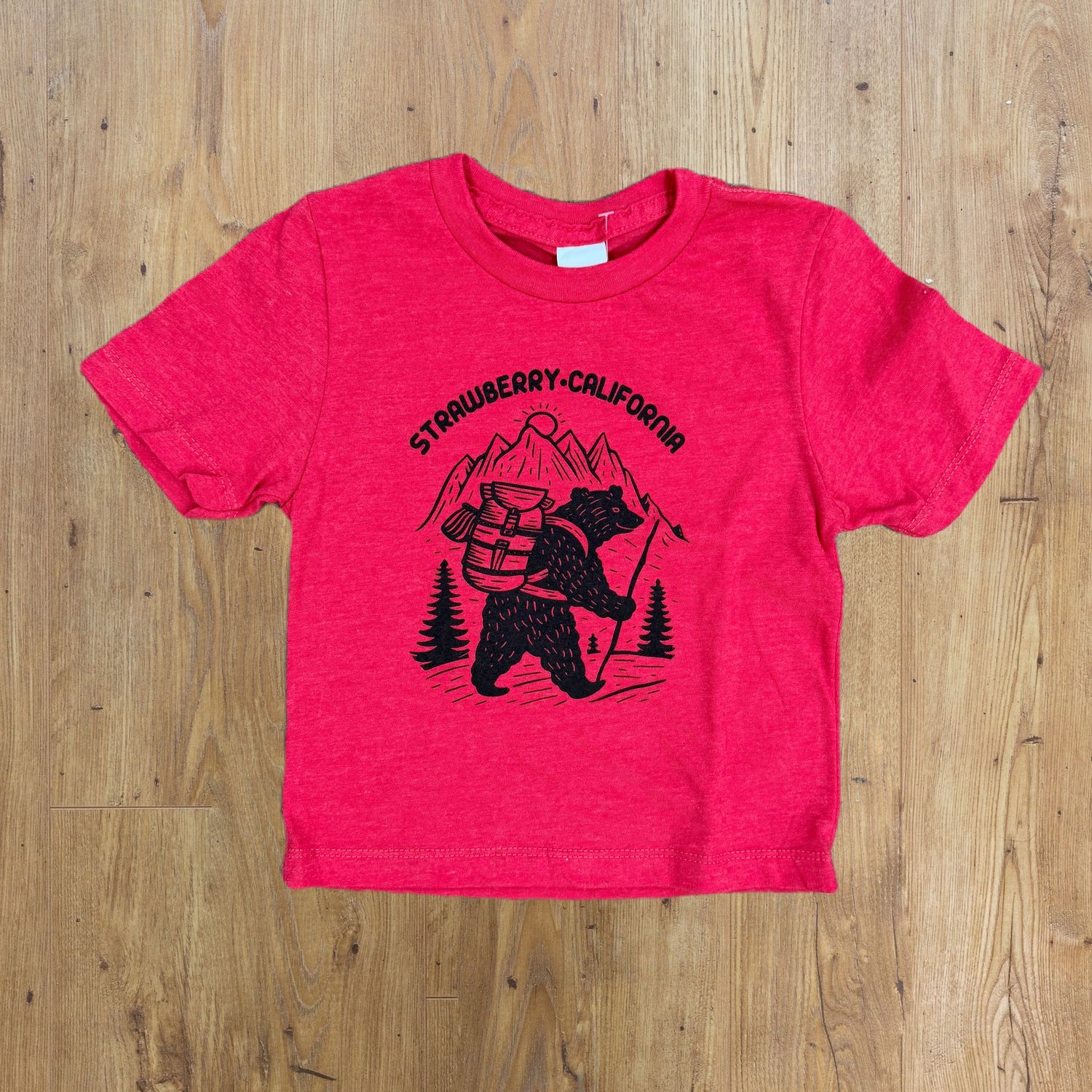 Bear Hiking Misprint Kids T-Shirt | Red
